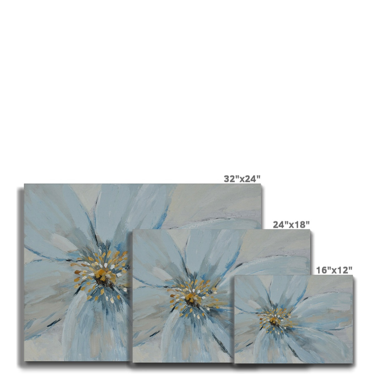 Light Blue Flower Painting Canvas