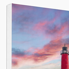 Sunset At Milwaukee Pierhead Lighthouse Canvas