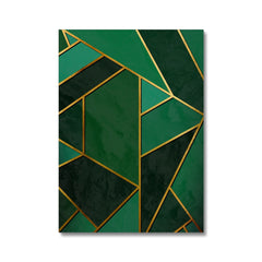 Golden & Green Abstract Art Canvas