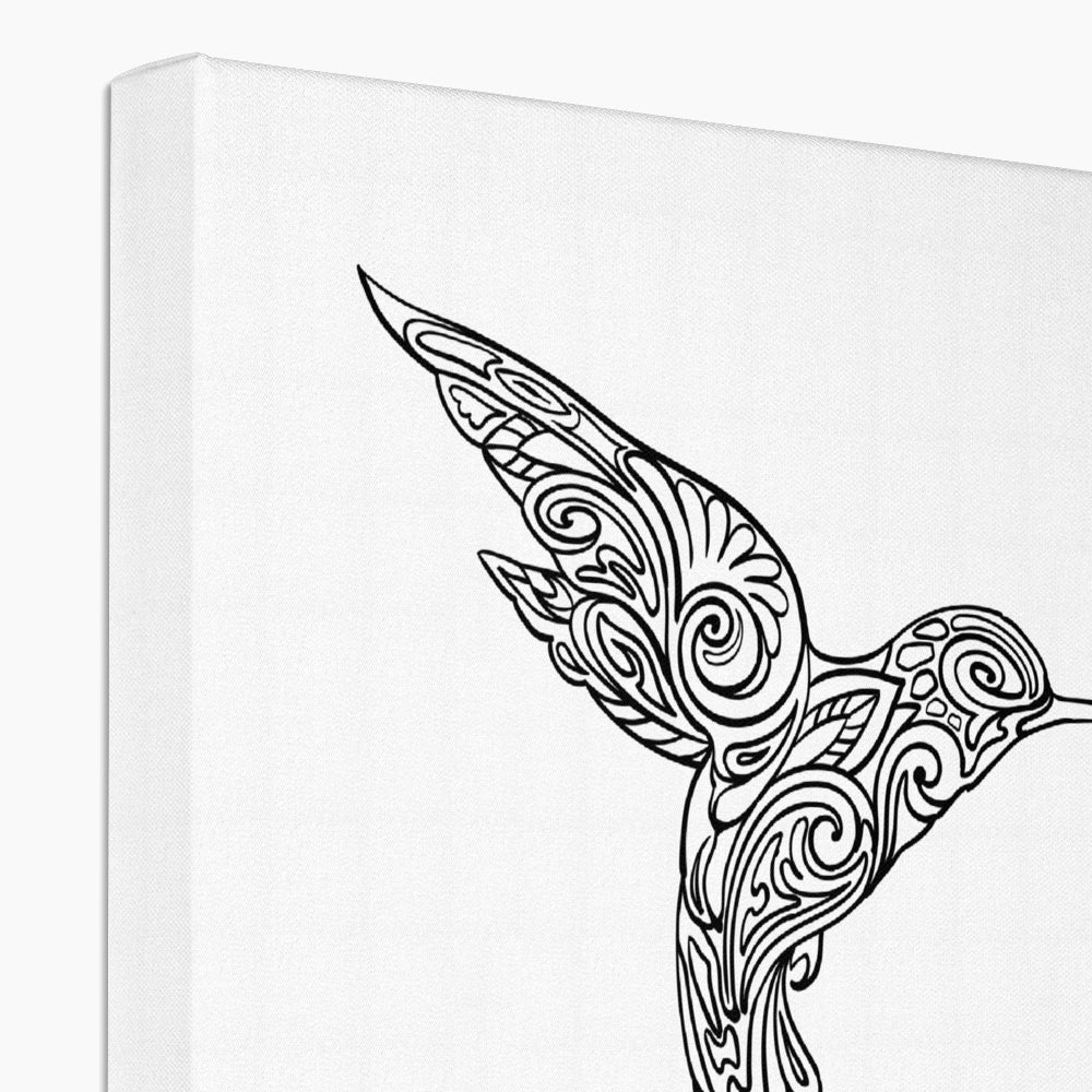 Black & White Hummingbird Canvas