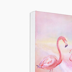 Charming Flamingos Portrait Canvas