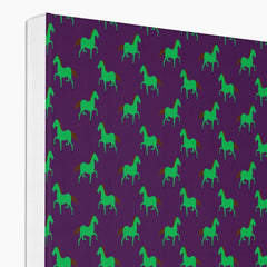 Green Horse Seamless Print Canvas