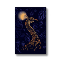 Black & Gold Peacock Canvas