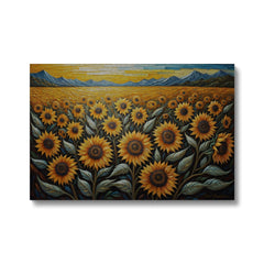 Sunflowers Field Oil Painting Canvas