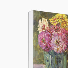 Pink Flowers In Van Gogh Style Canvas