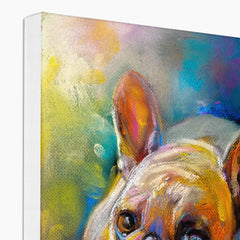 Multicolor Bulldog Portrait Canvas