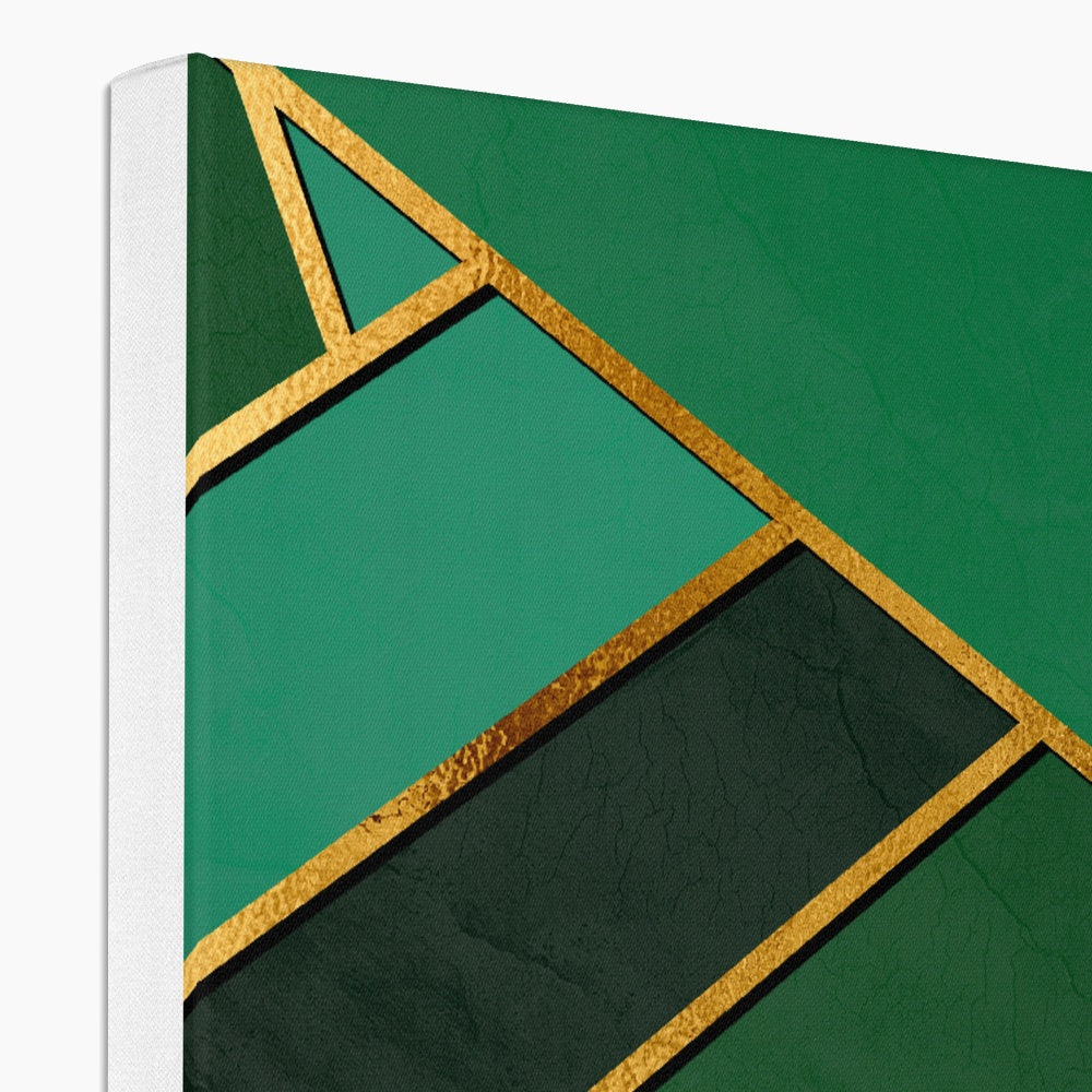 Golden & Green Abstract Art Canvas