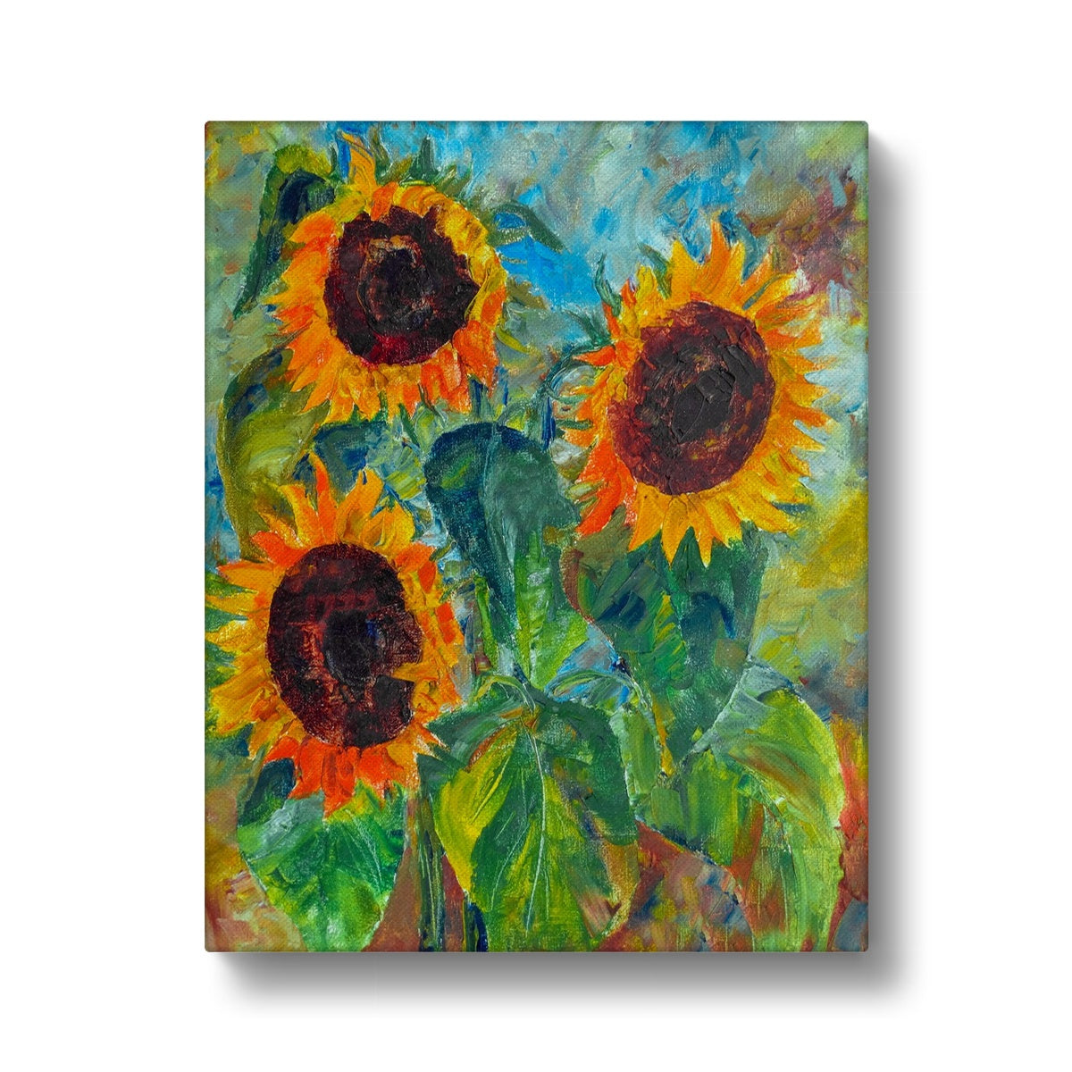 Three Sunflowers Oil Painting Canvas