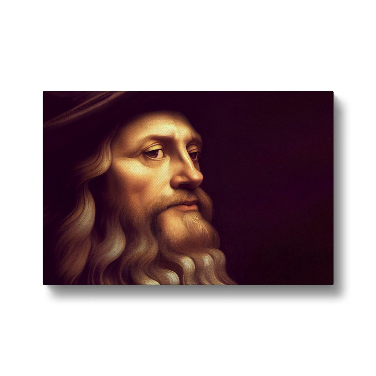 Leonardo Da Vinci Brown Portrait Canvas