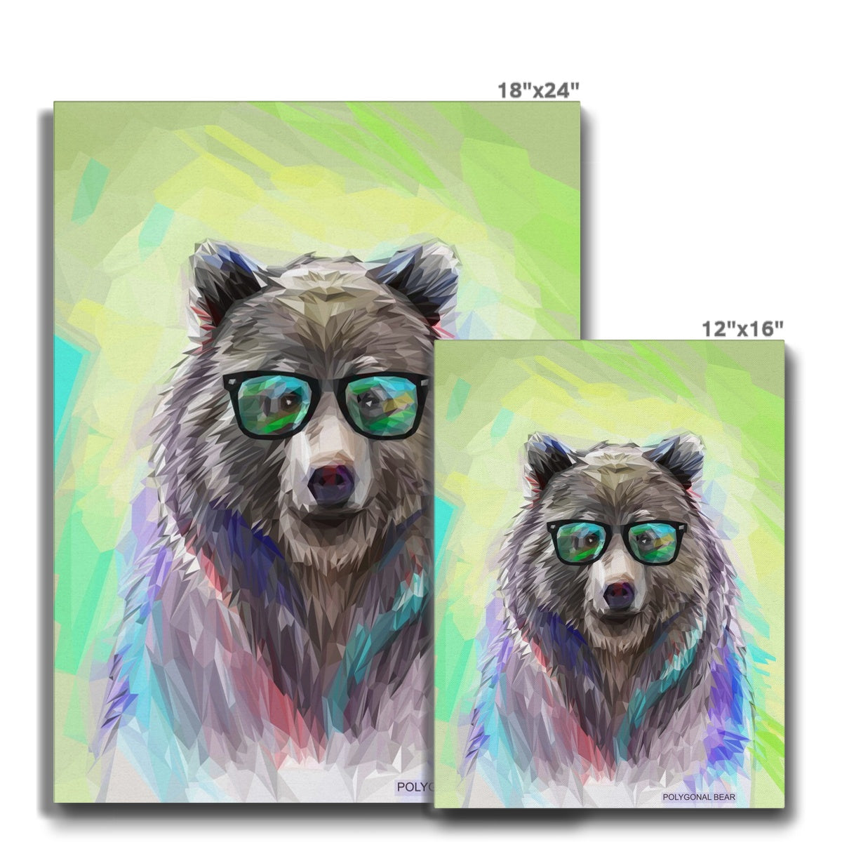 Brown Bear With Glasses Illustration Canvas