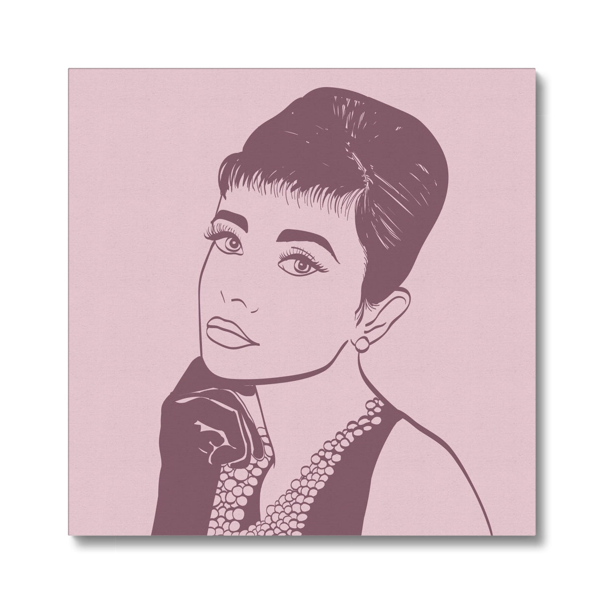 Pink Audrey Hepburn Portrait Canvas