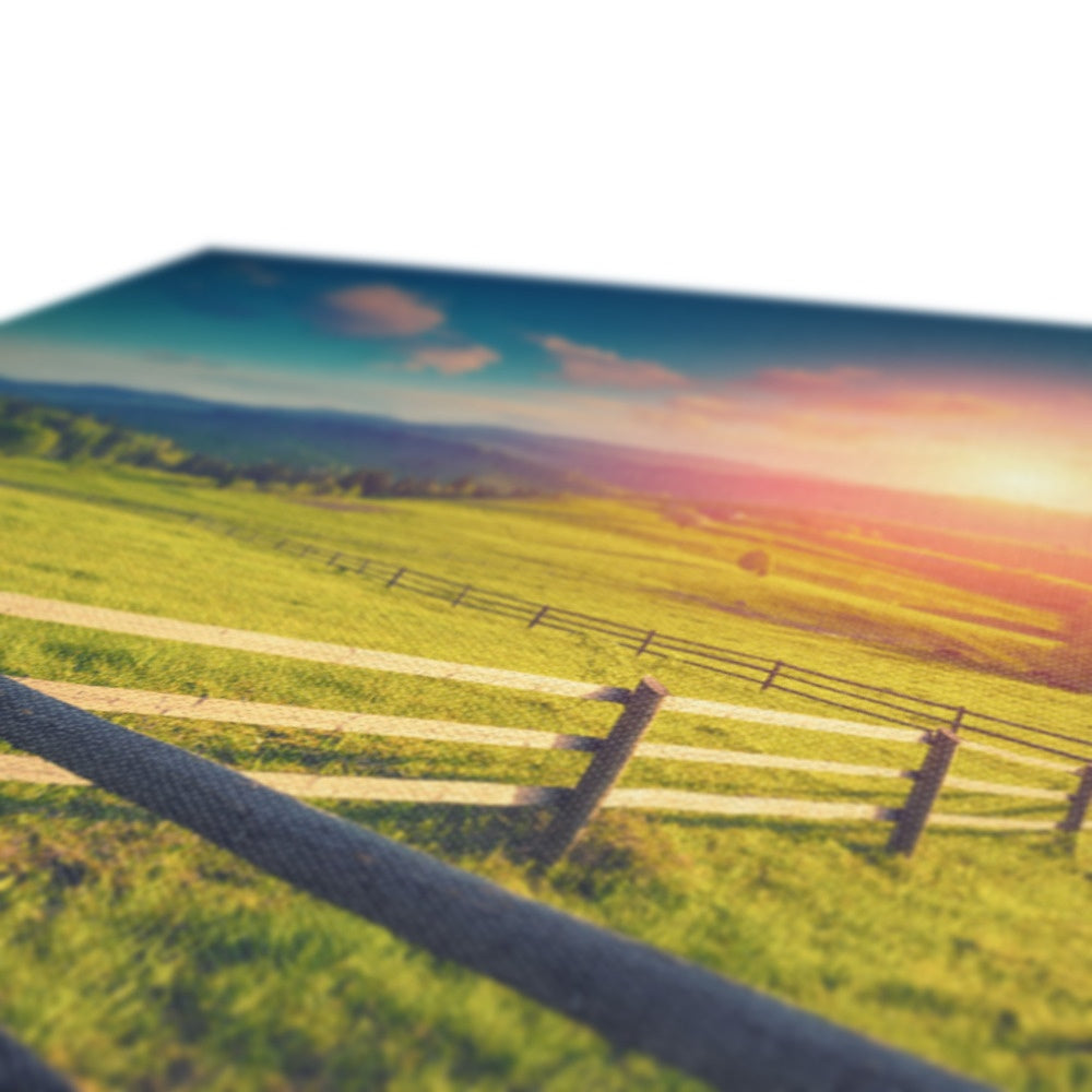 Sunrise At Early Morning Farm View Canvas