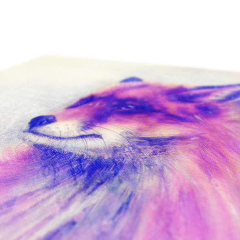 Purple Fox Portrait Canvas