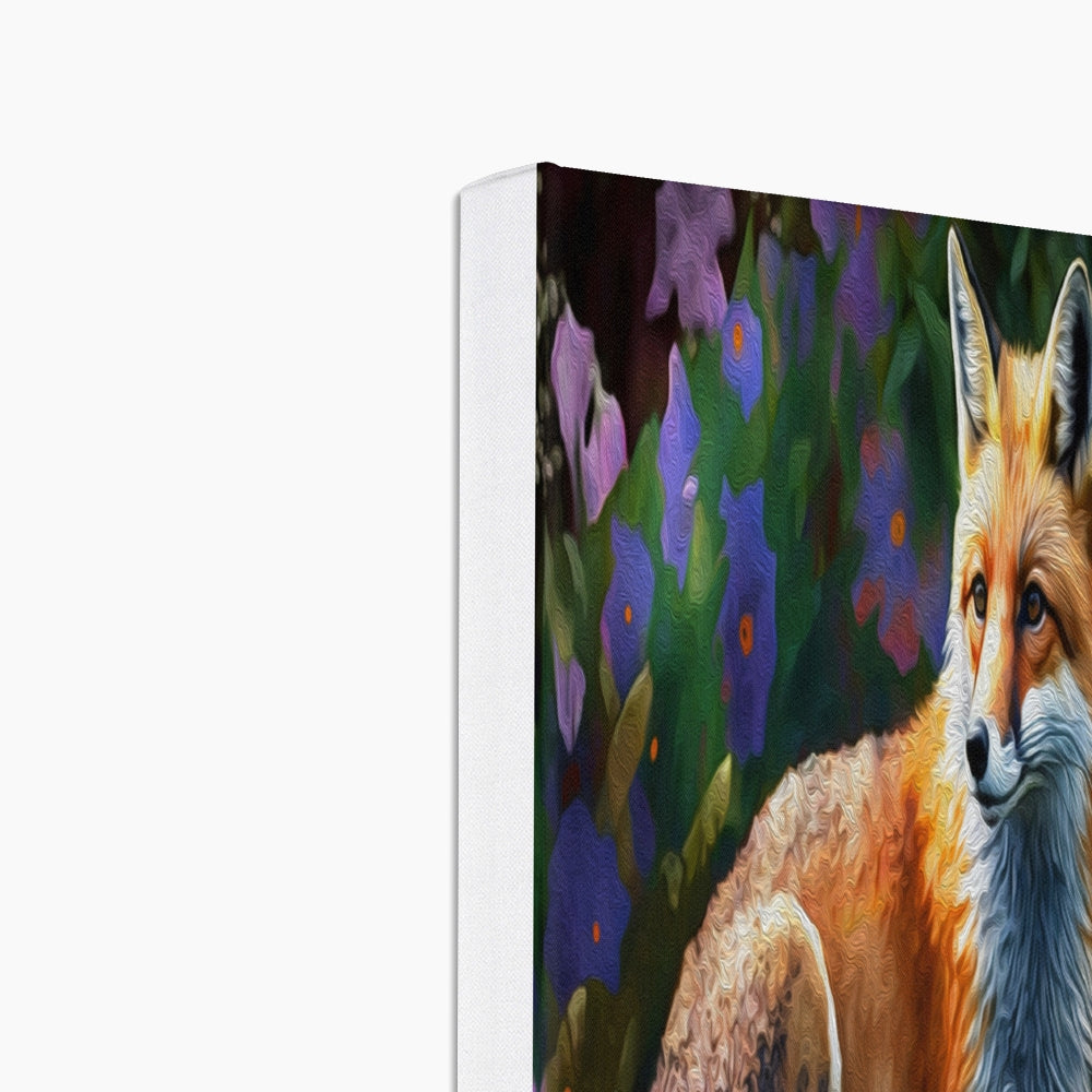 Fox In A Flower Garden Canvas