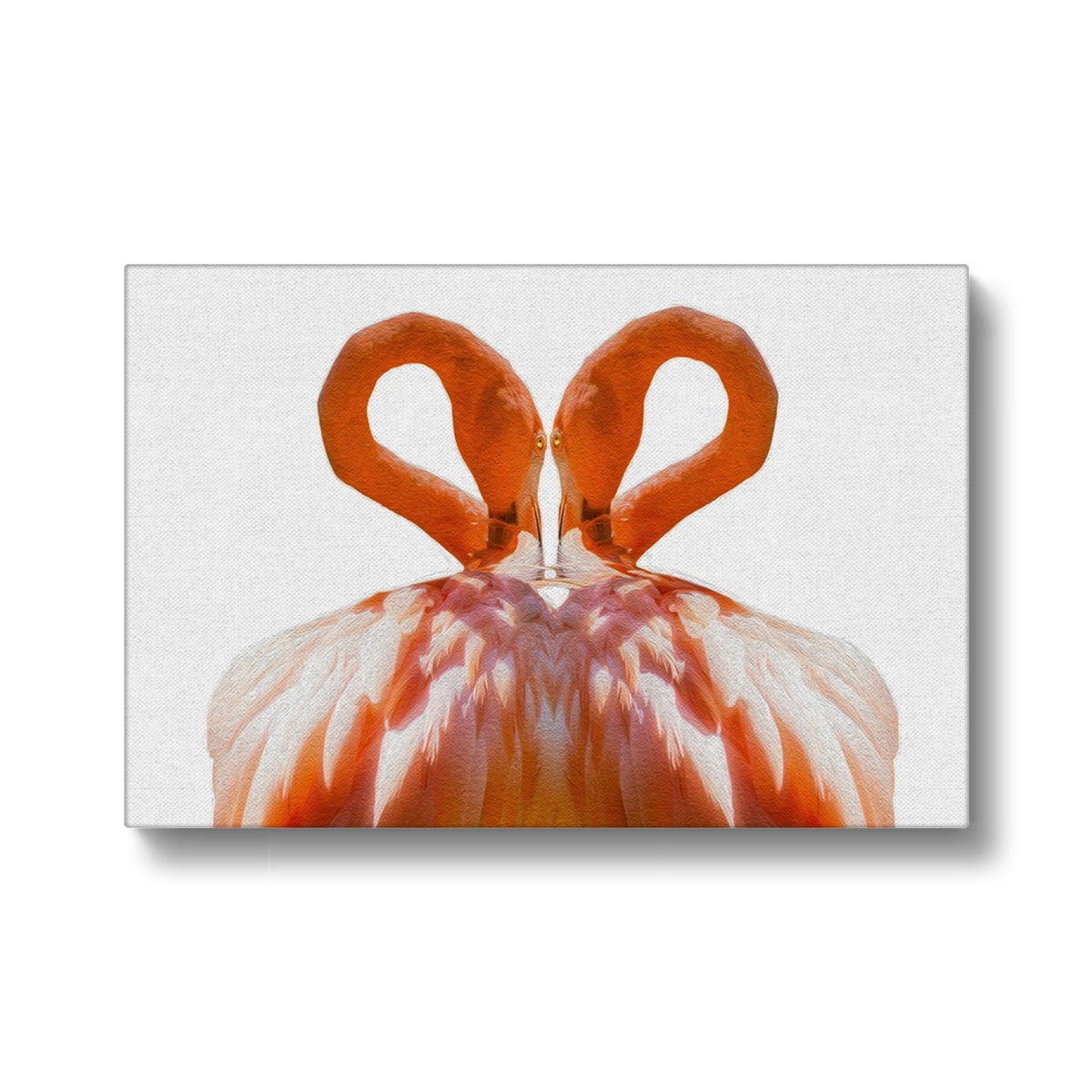 Captivating Flamingos In Heart Canvas