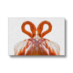 Captivating Flamingos In Heart Canvas