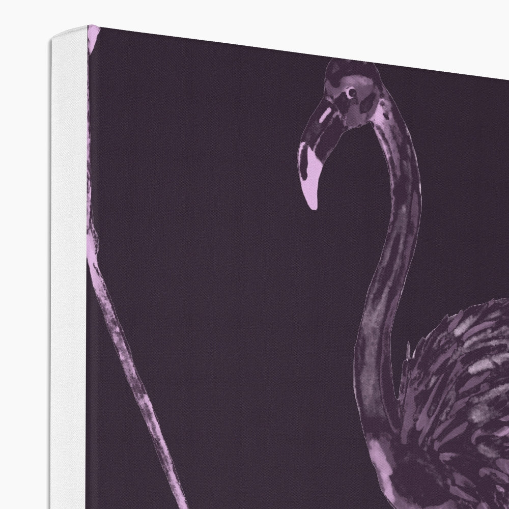 Black & Pink Flamingos Painting Canvas