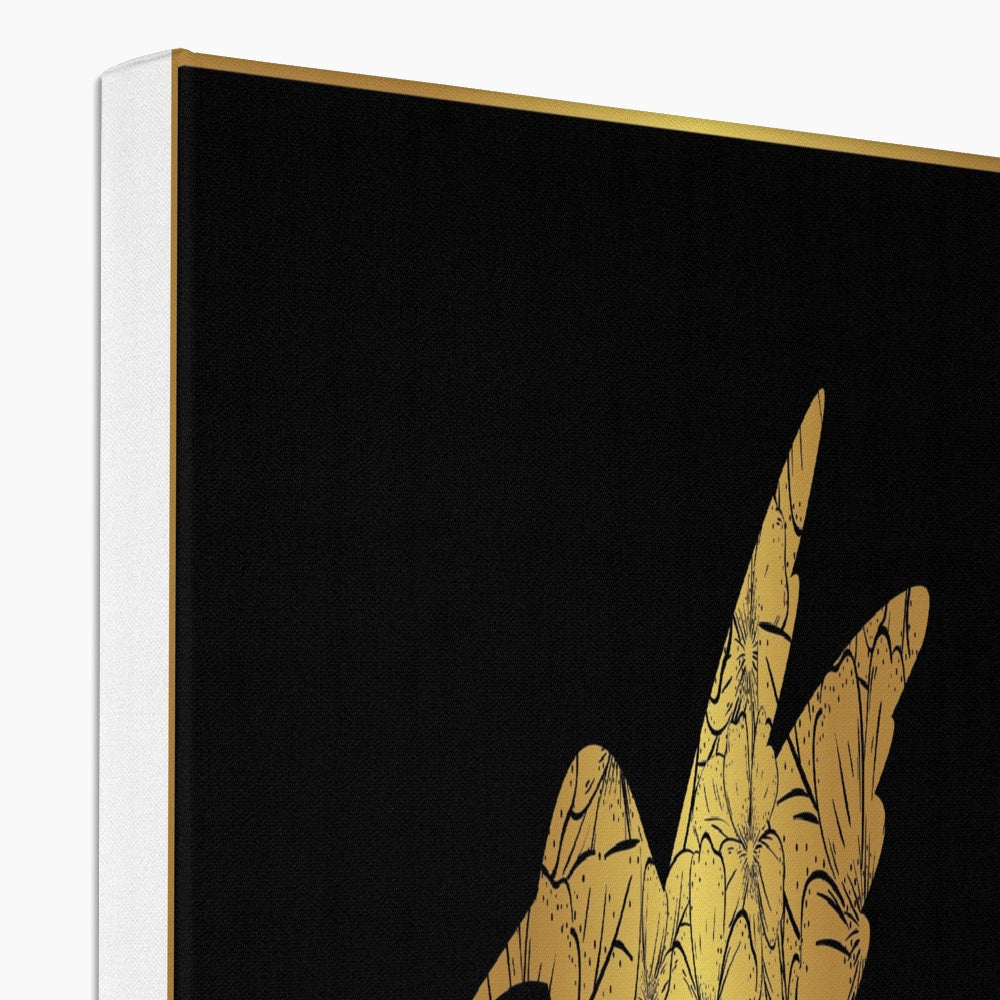 Black & Gold Hummingbird Painting Canvas