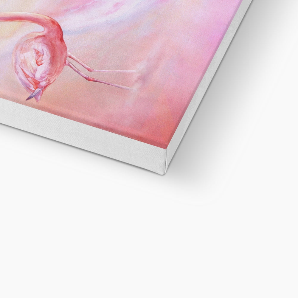 Charming Flamingos Portrait Canvas