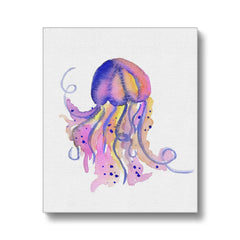 Pretty Jelly Fish Watercolor Painting Canvas