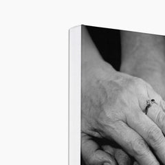 Monochrome Old Couple Holding Hands Canvas