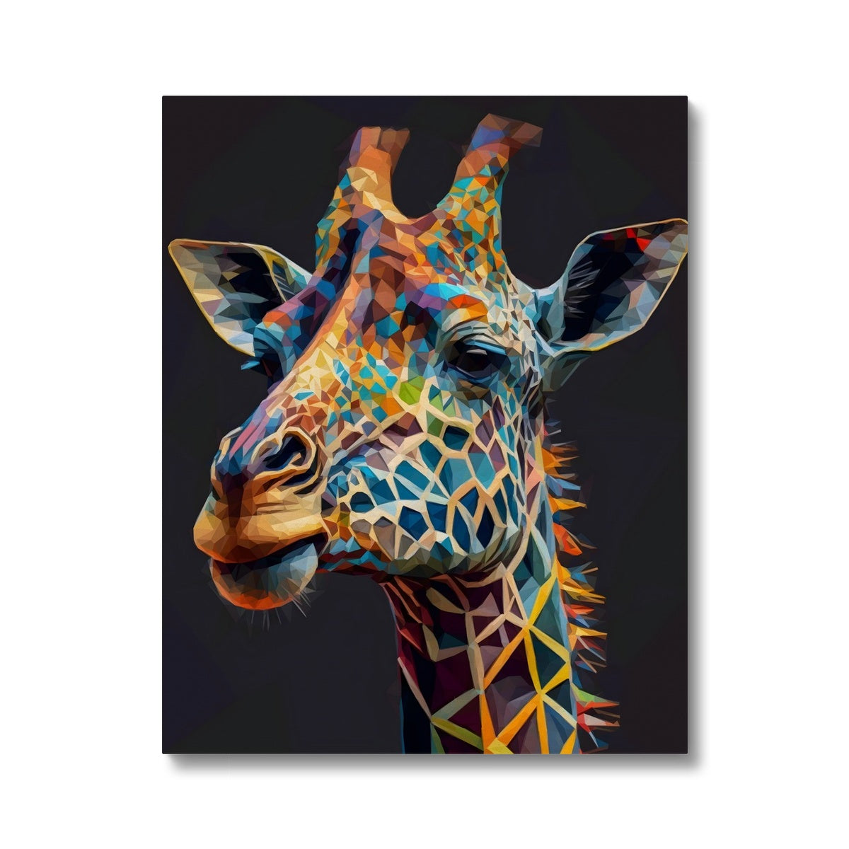 Colour-Full  Giraffe Portrait Canvas