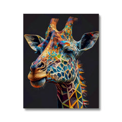 Colour-Full  Giraffe Portrait Canvas