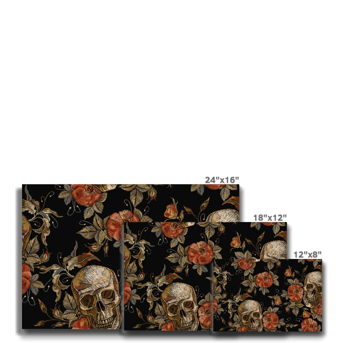 Skulls & Flowers Painting Canvas