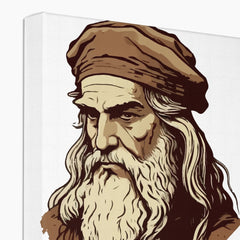 Brown Leonardo Da Vinci Illustration  Canvas