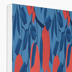 Pomegranates Blue Seamless Print Canvas