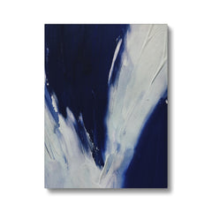 White & Blue Expressive Abstract Art Canvas