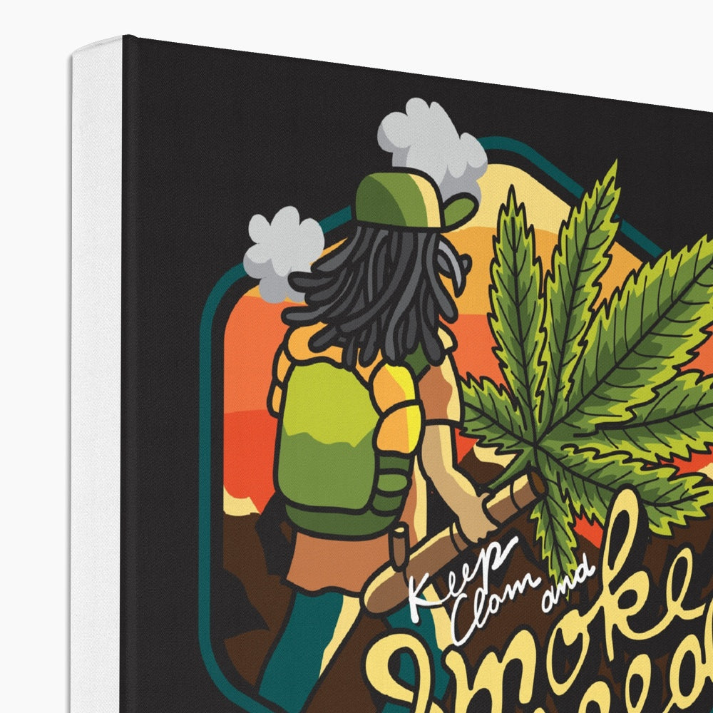 "Smoke Weed" Marijuana Leaves Illustration Canvas