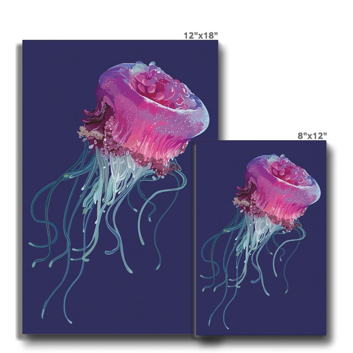 Pink & Blue Jelly Fish Painting Canvas