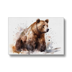 Grizzly Bear Water Art Canvas