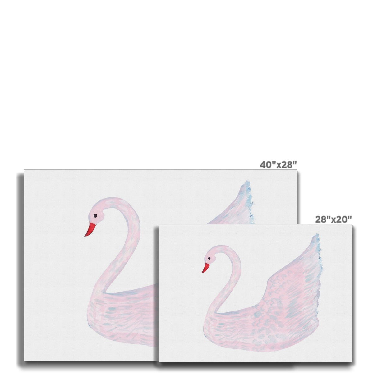 Pink Swan Portrait Canvas