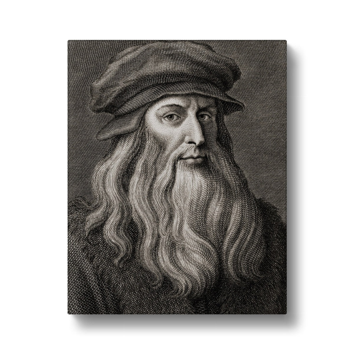 Grainy Portrait Of Leonardo Da Vinci Canvas