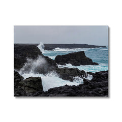 Raging Waves At  Brimketill Lava Rock Pool Canvas