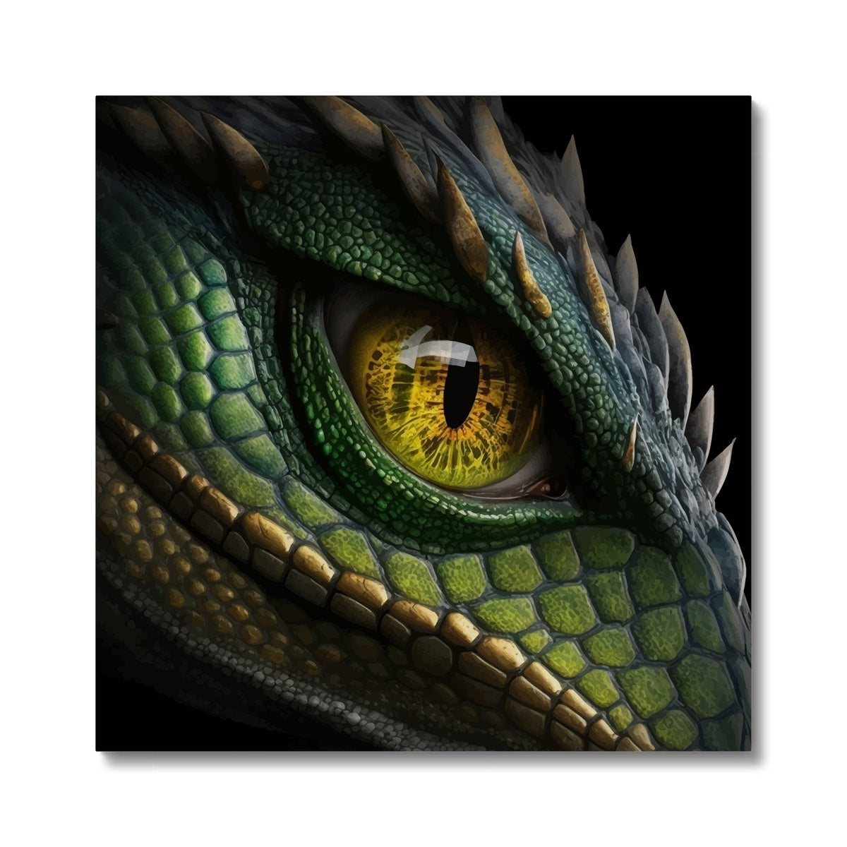 Green Dragon Eye Art Canvas