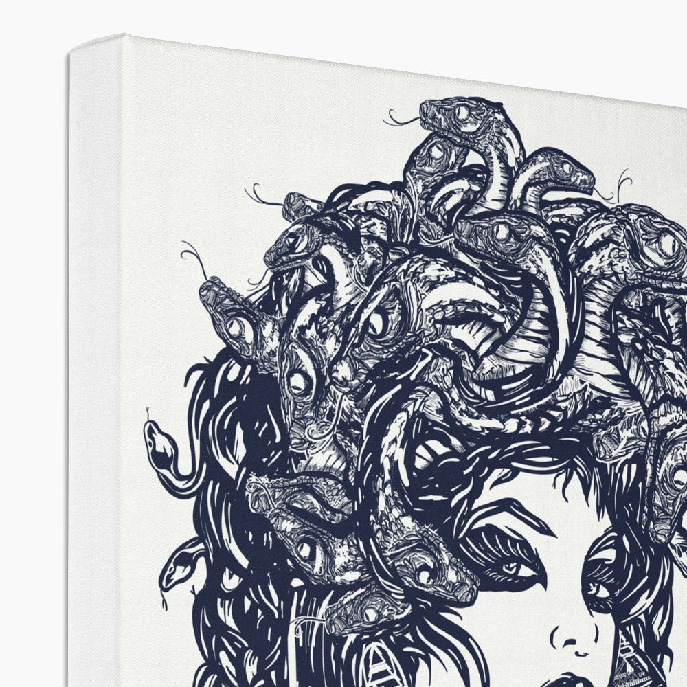 Medusa's Black Sketch Canvas