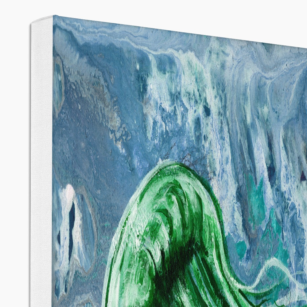 Green Jelly Fish Painting Canvas