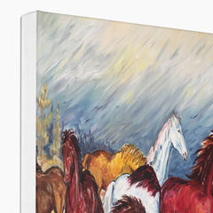 Charming Horse Herd Painting Canvas