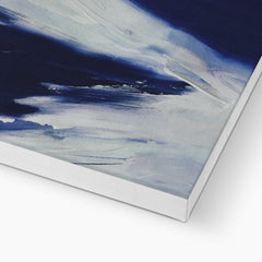 White & Blue Expressive Abstract Art Canvas