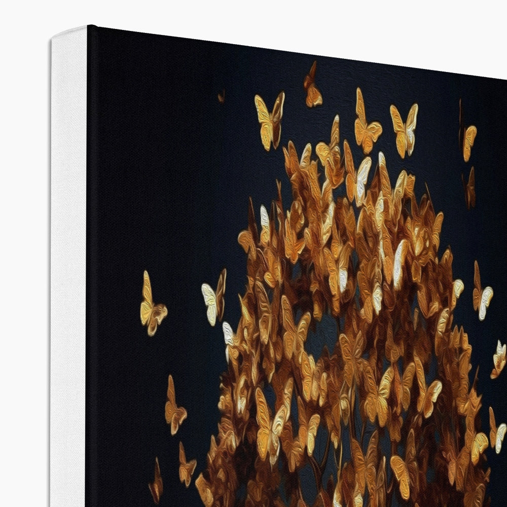 Golden Butterfly Trees Canvas