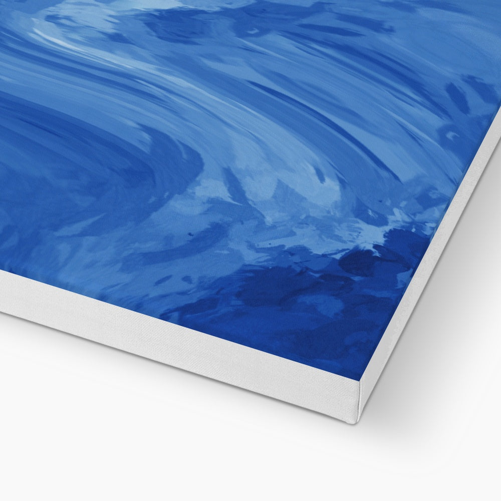 Blue Abstract Art Strokes Canvas