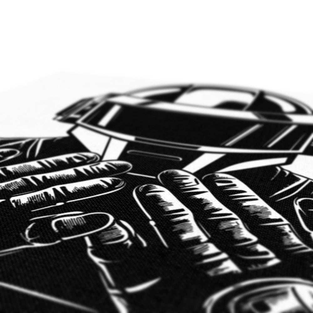 Black & White Daft Punk Art Canvas