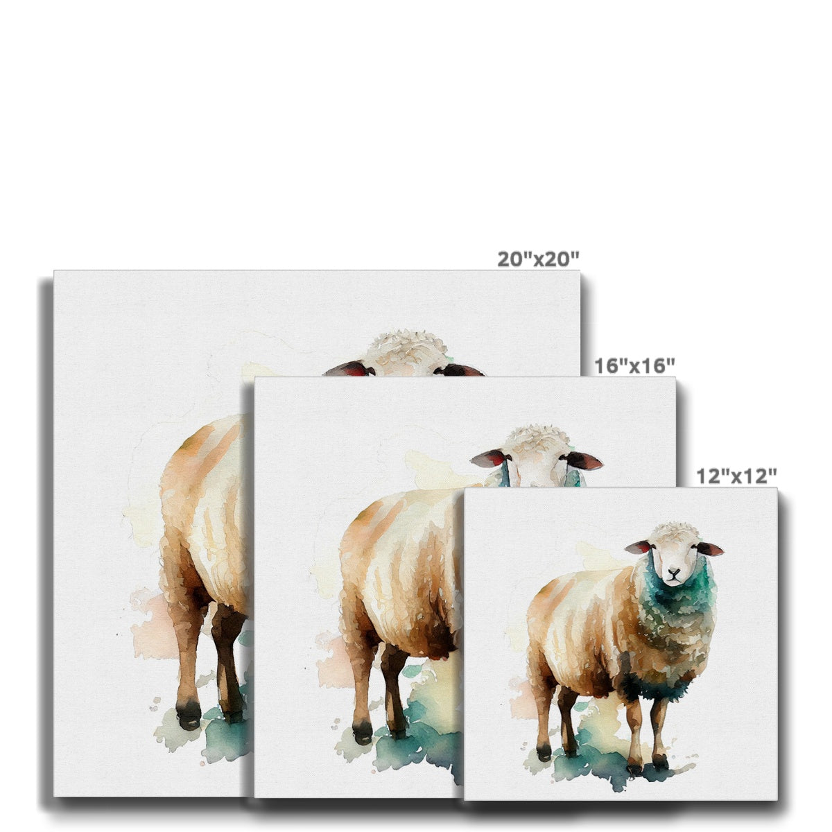 Brown Sheep Water Painting Canvas