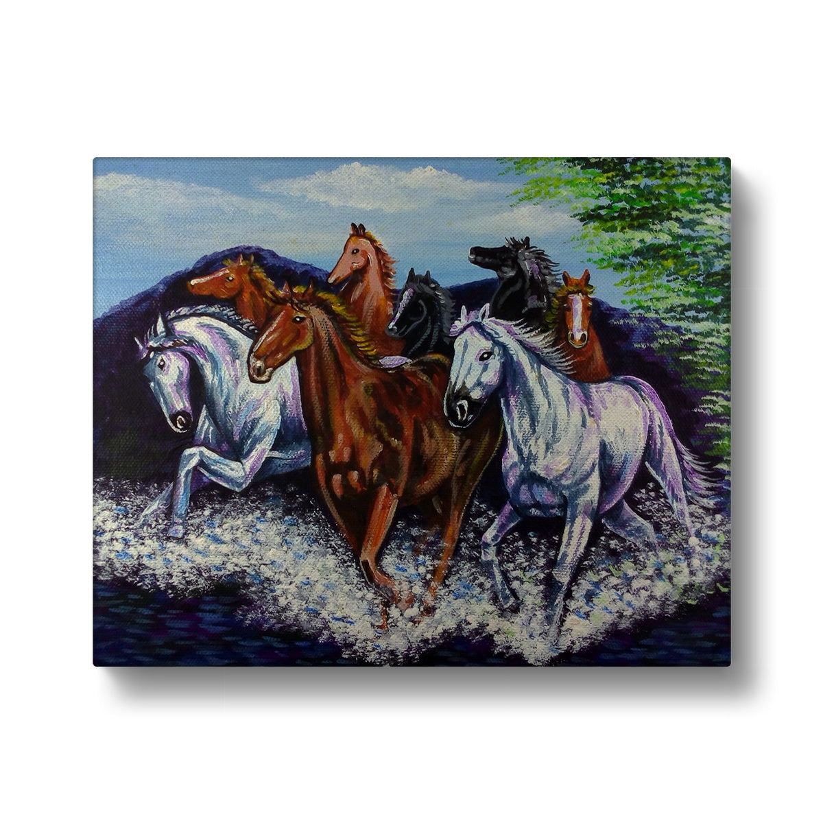 Horse Herd Running Canvas