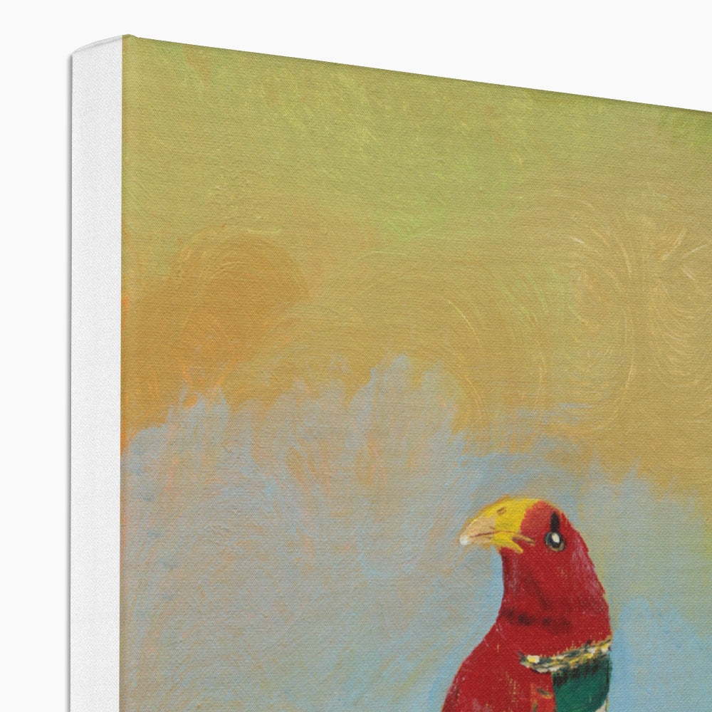 Pink Parrot Portrait Canvas