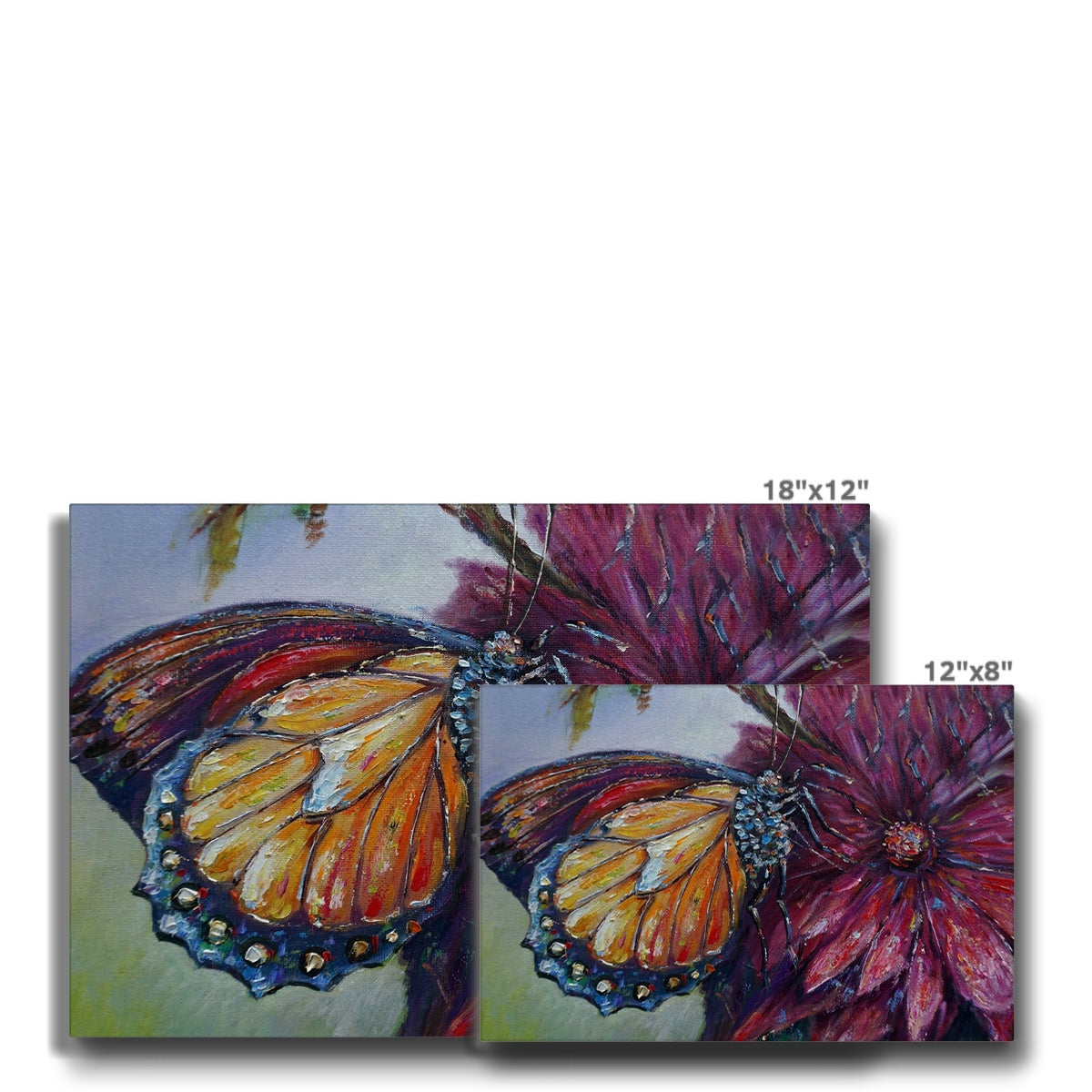 Butterfly & Red Flower Canvas