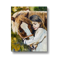 Little Girl & Her Pet Horse Canvas